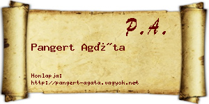 Pangert Agáta névjegykártya